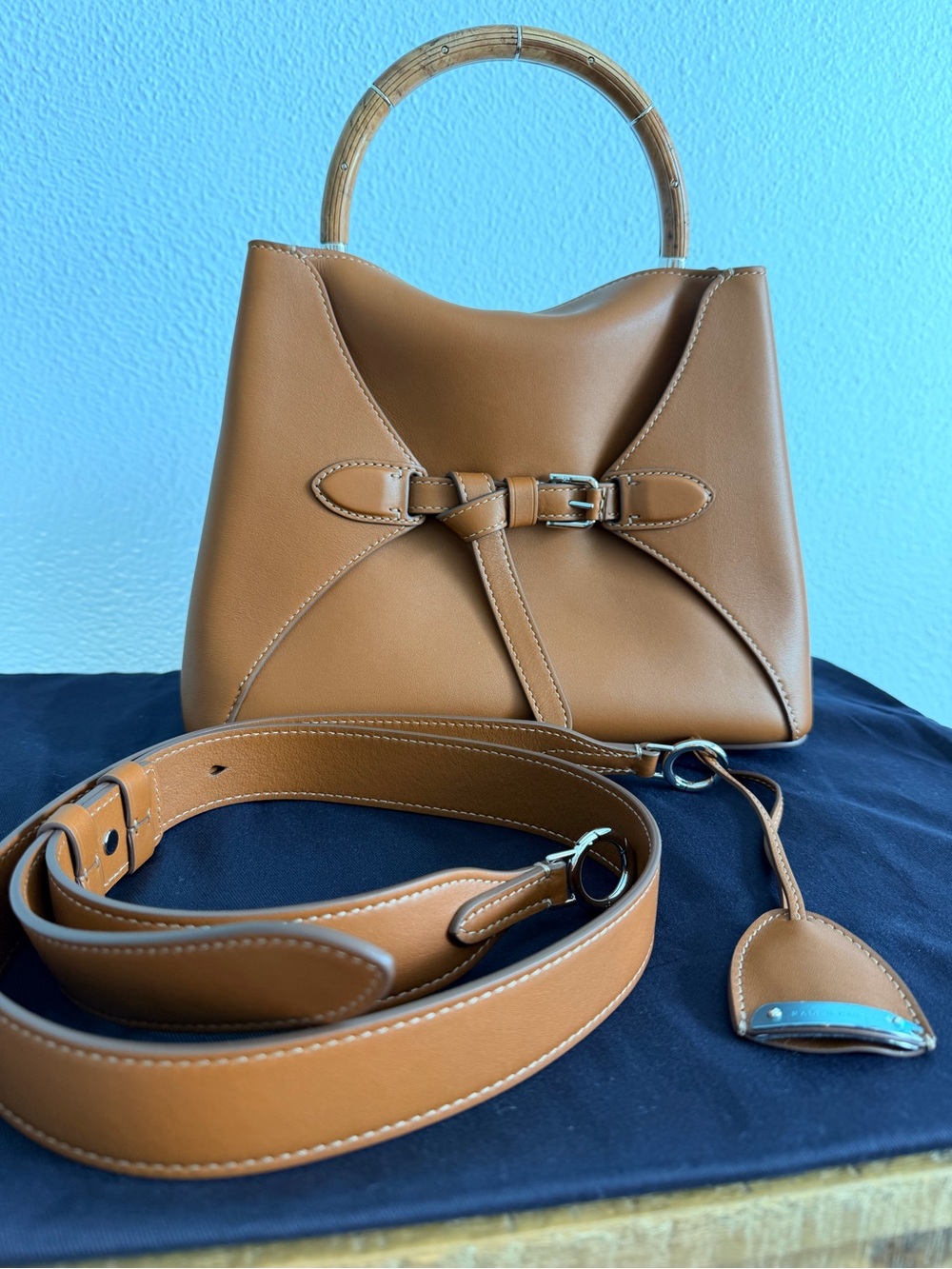 Ralph Lauren Tan Calfskin Top Handle Satchel - Picture 9 of 17